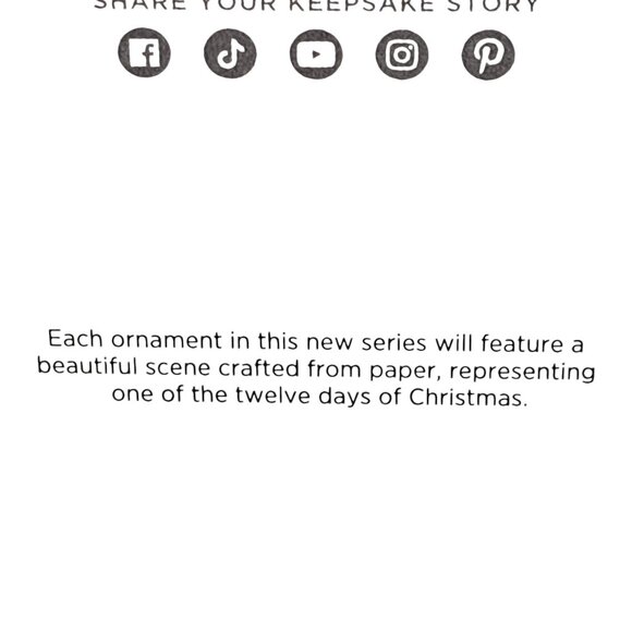 2024 Hallmark Keepsake Twelve Days of Christmas Ornament Papercraft 1st … - Picture 6 of 9